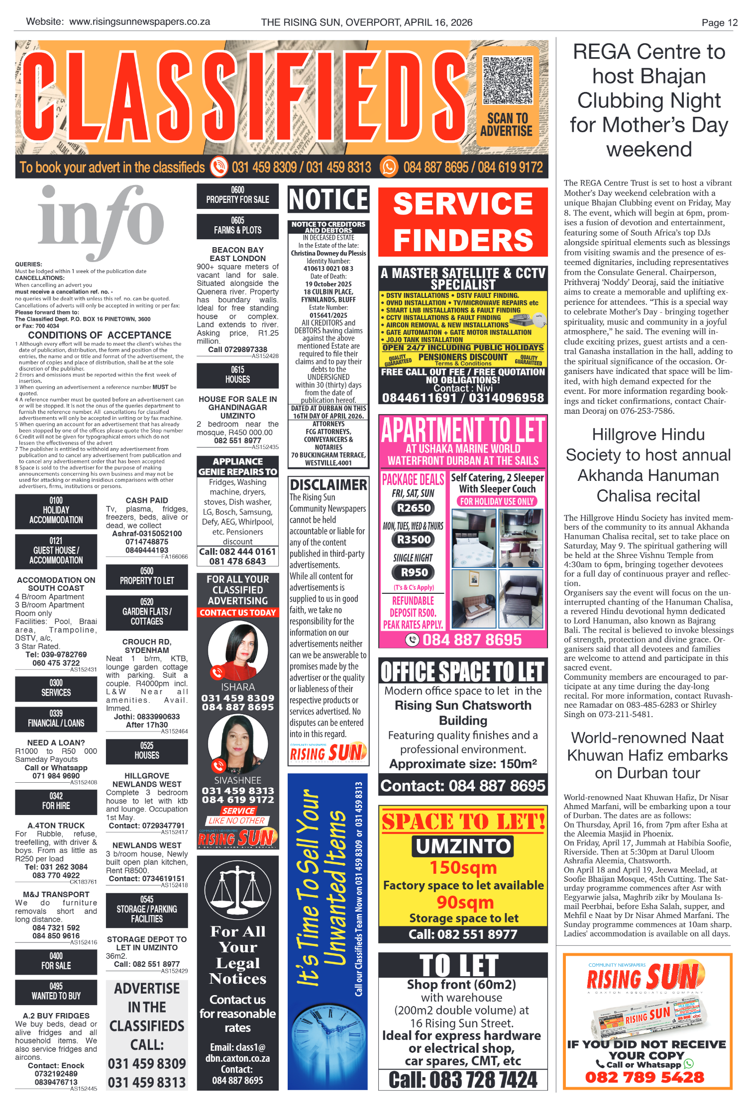 Rising Sun Overport E-Paper, April 16, 2026 page 12