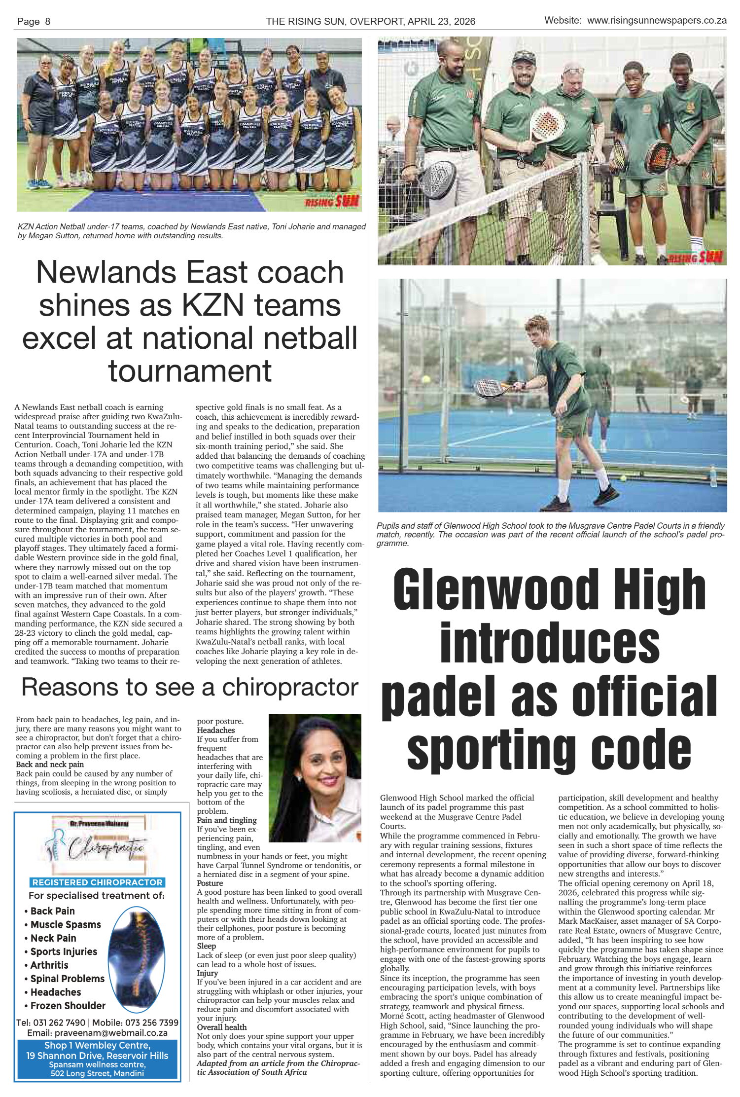 Rising Sun Overport E-Paper, April 23, 2026 page 8