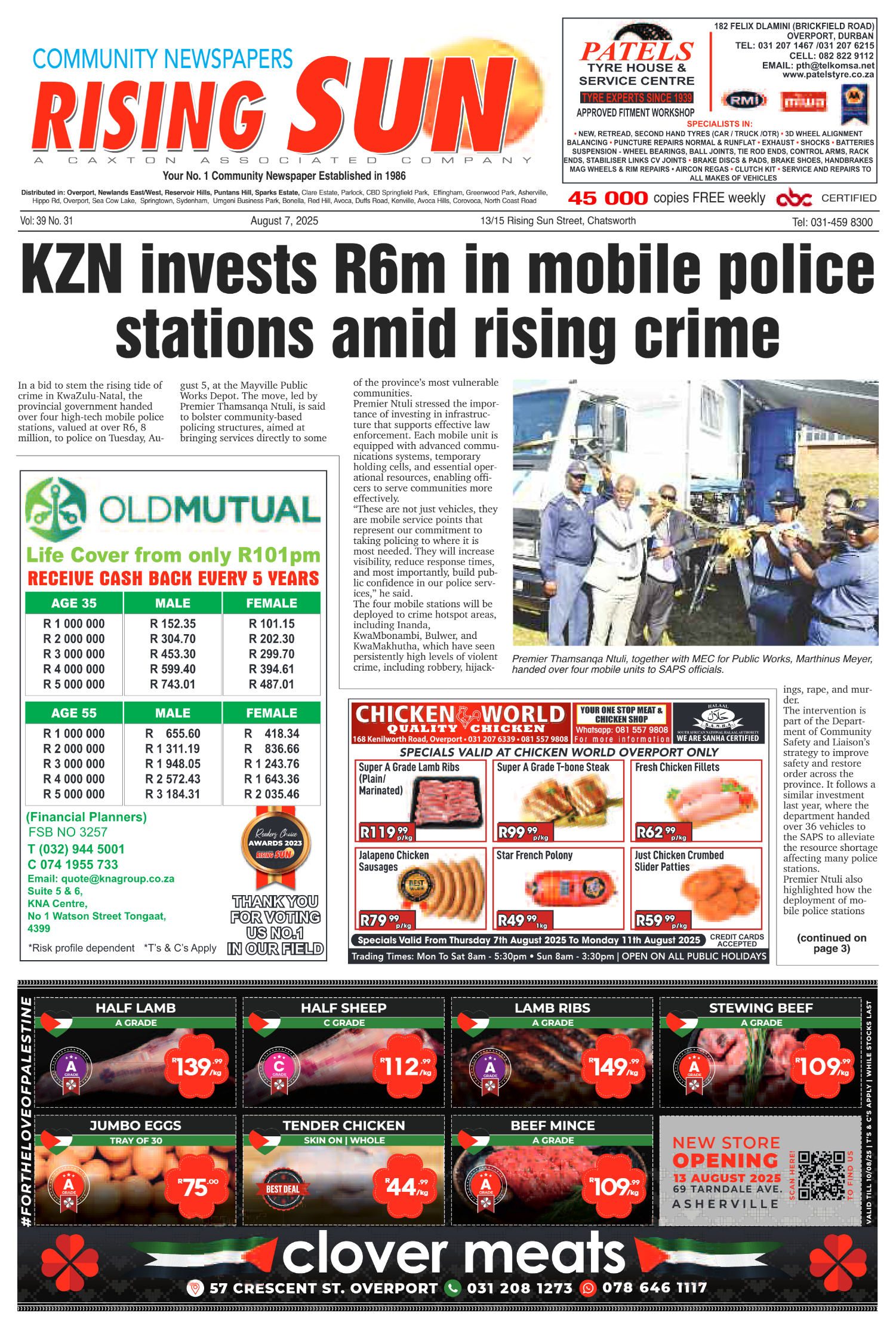 Rising Sun Overport E-Paper, August 7, 2025 page 1