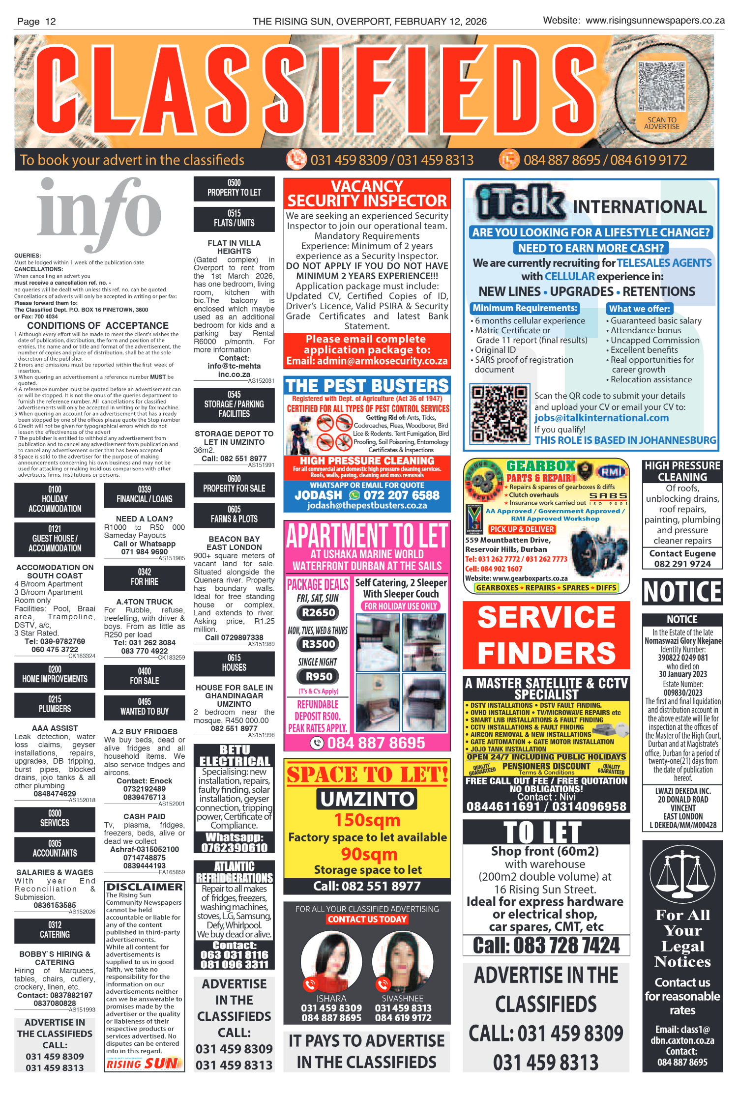 Rising Sun Overport E-Paper, February 12, 2026 page 12