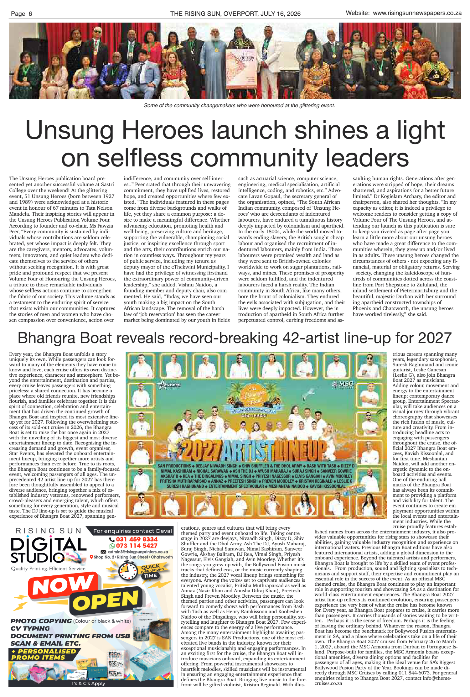 Rising Sun Overport E-Paper, July 16, 2026 page 6