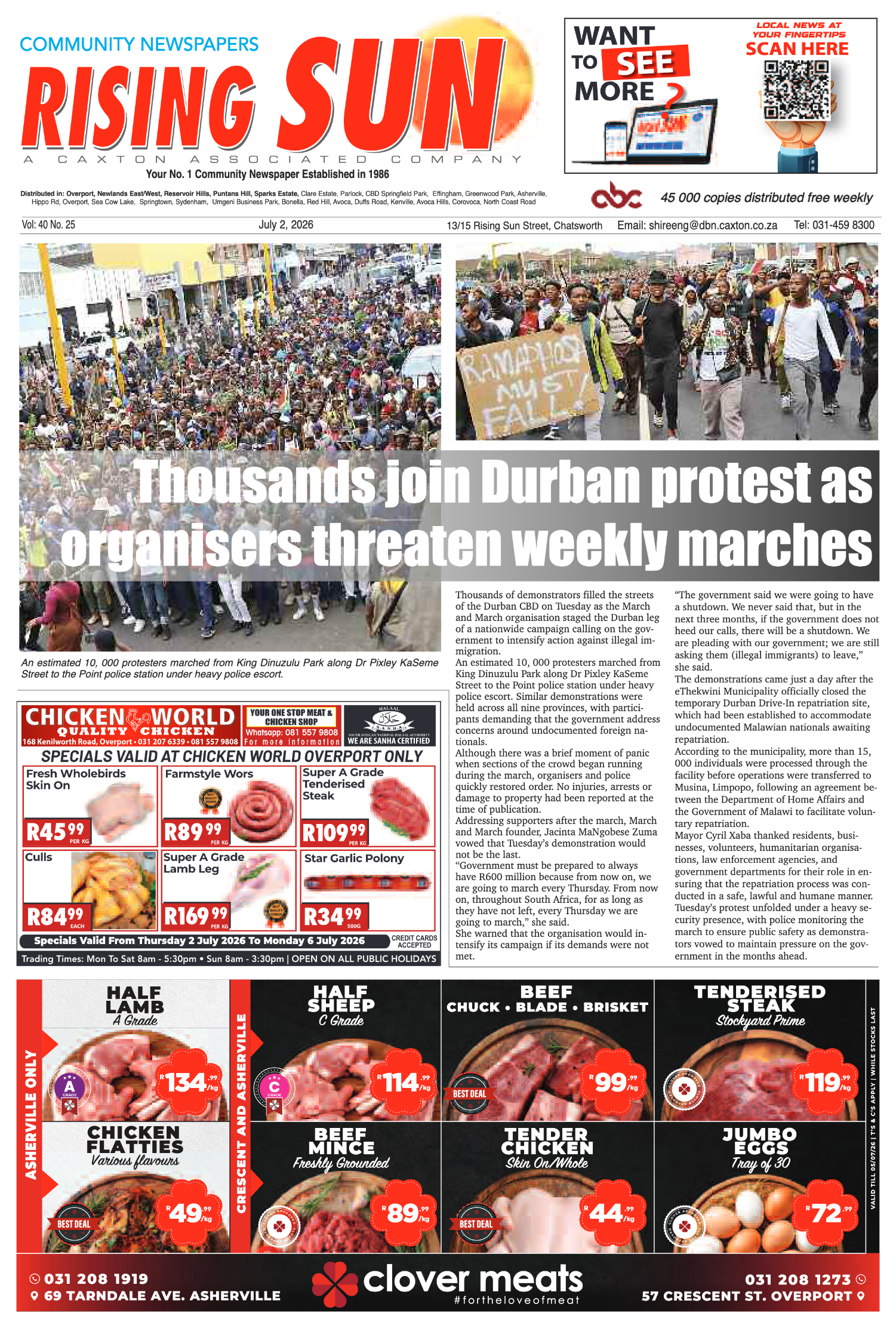 Rising Sun Overport E-Paper, July 2, 2026 page 1