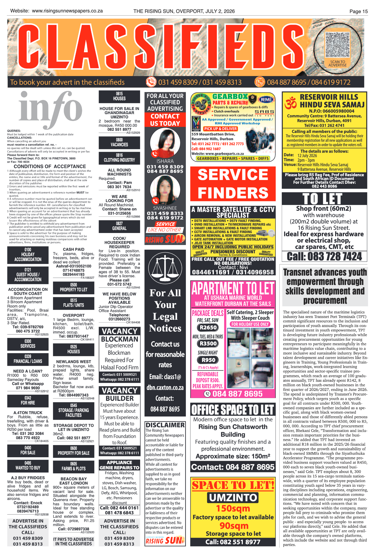Rising Sun Overport E-Paper, July 2, 2026 page 15