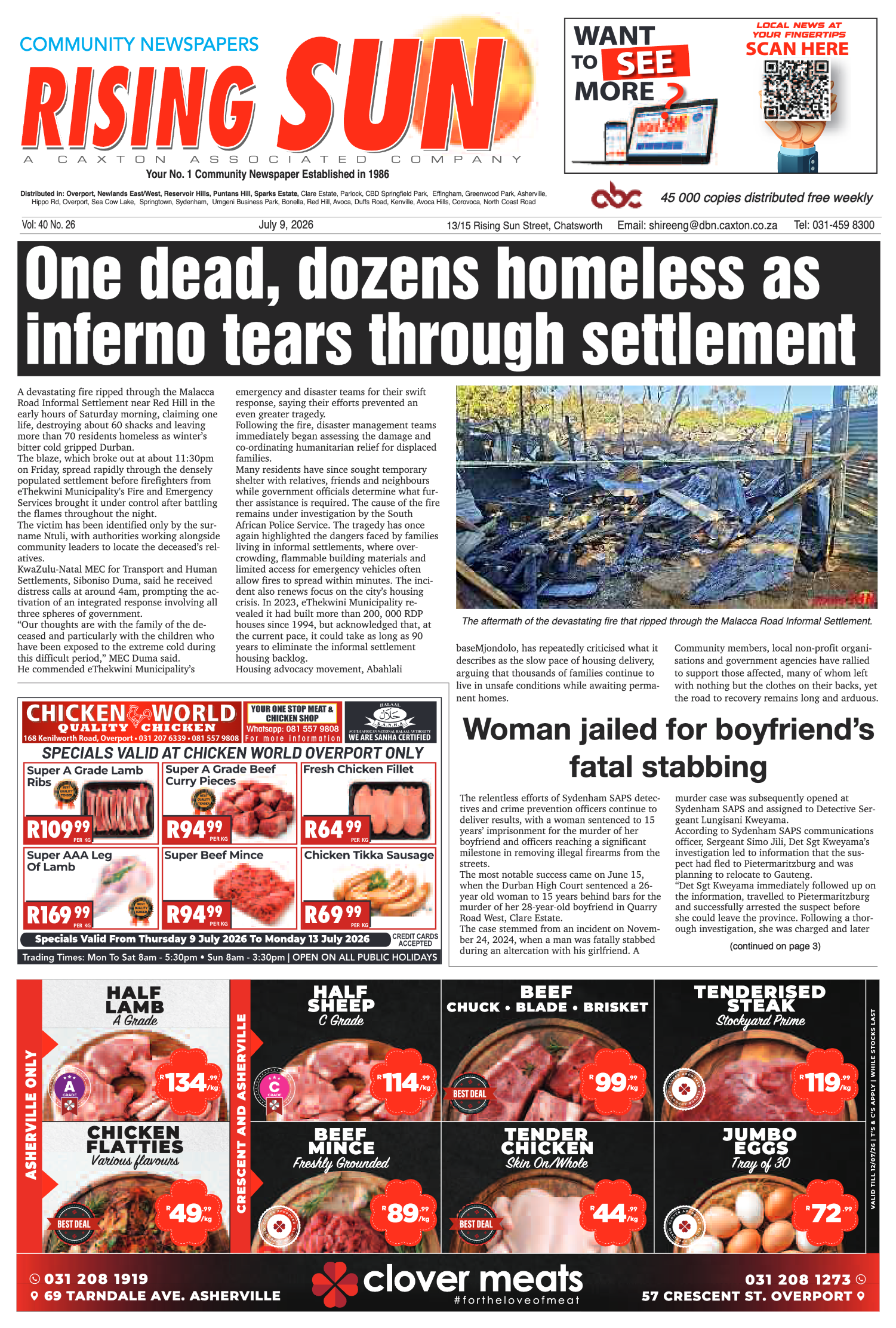 Rising Sun Overport E-Paper, July 9, 2026 page 1