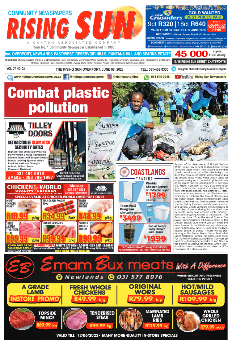 Rising Sun Overport E-Paper, June 8 page 1