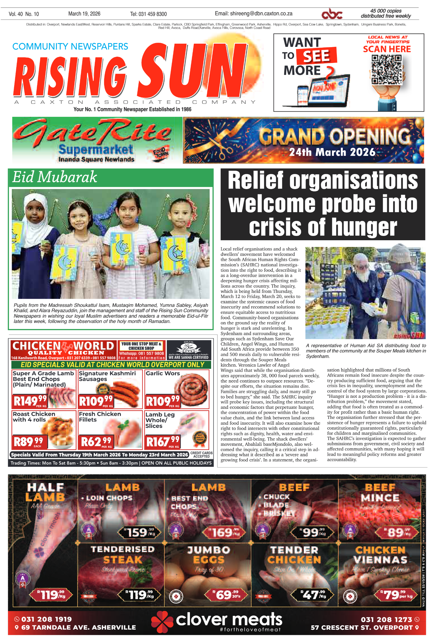 Rising Sun Overport E-Paper, March 19, 2026 page 1