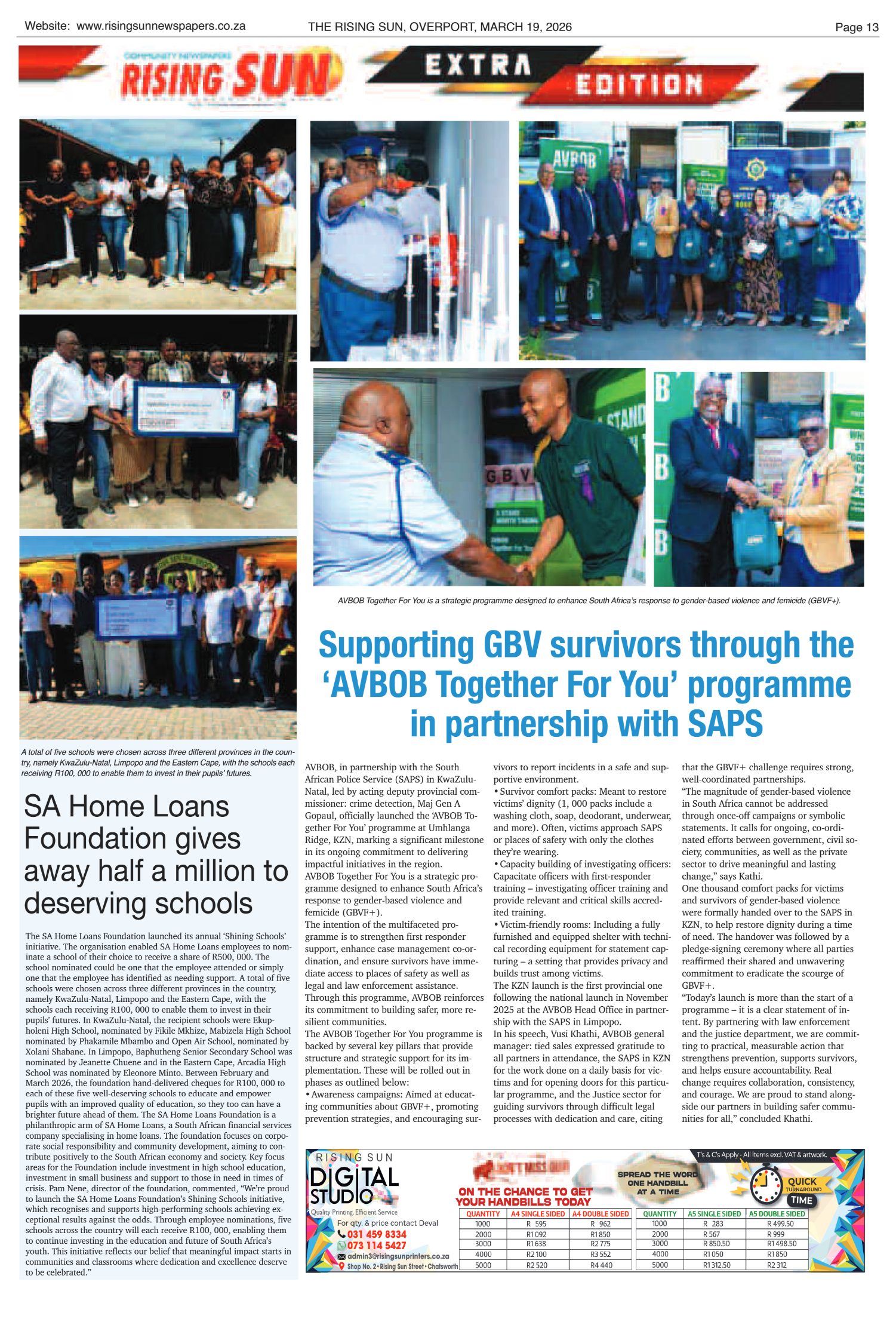 Rising Sun Overport E-Paper, March 19, 2026 page 13