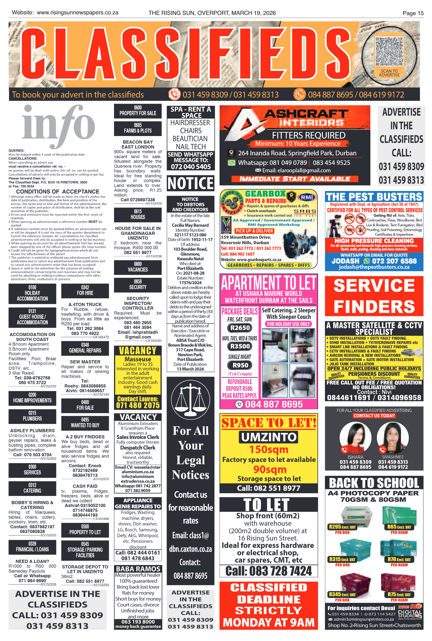 Rising Sun Overport E-Paper, March 19, 2026 page 15