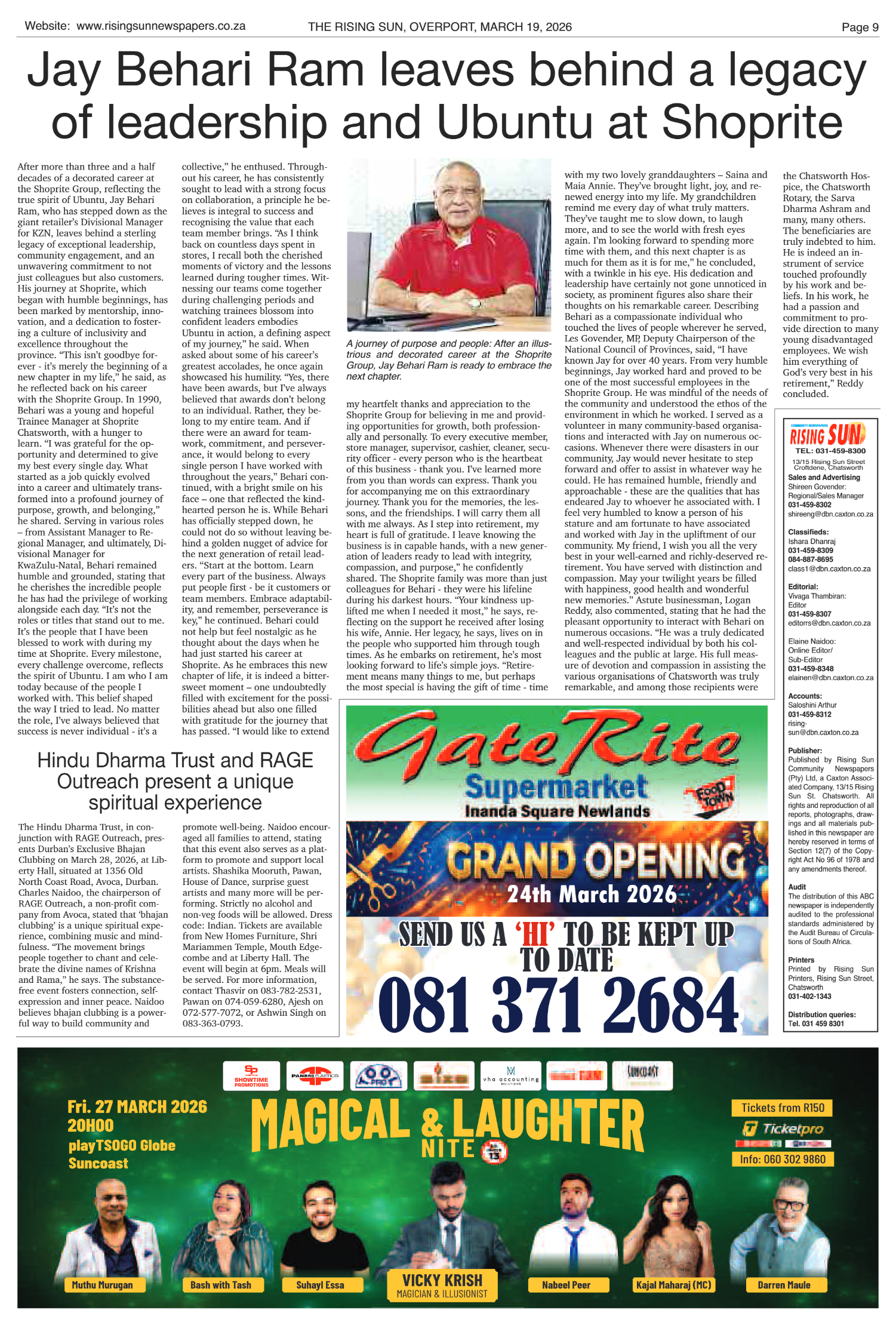 Rising Sun Overport E-Paper, March 19, 2026 page 9