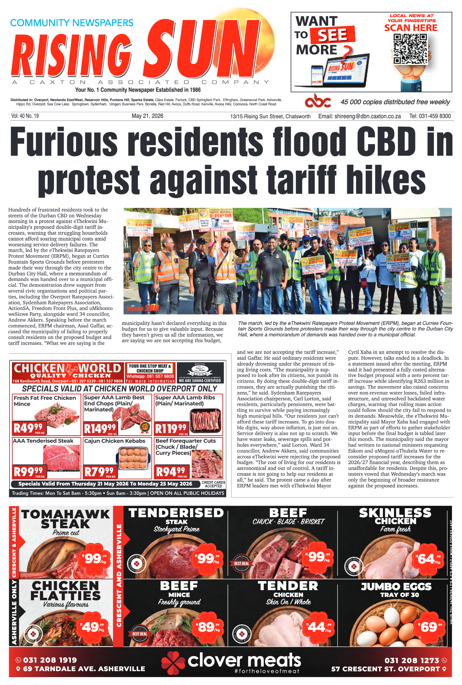 Rising Sun Overport E-Paper, May 21, 2026 page 1