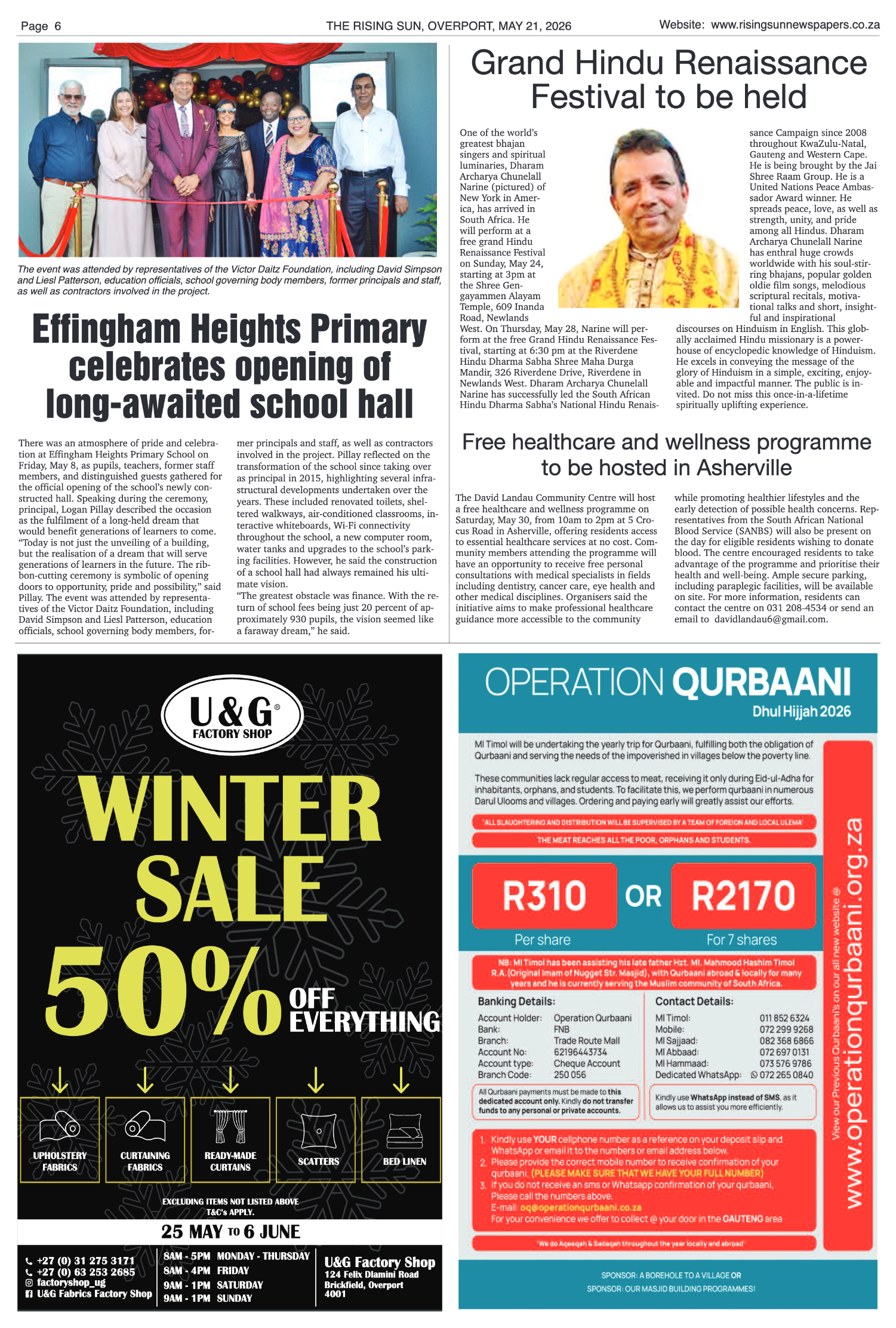 Rising Sun Overport E-Paper, May 21, 2026 page 6