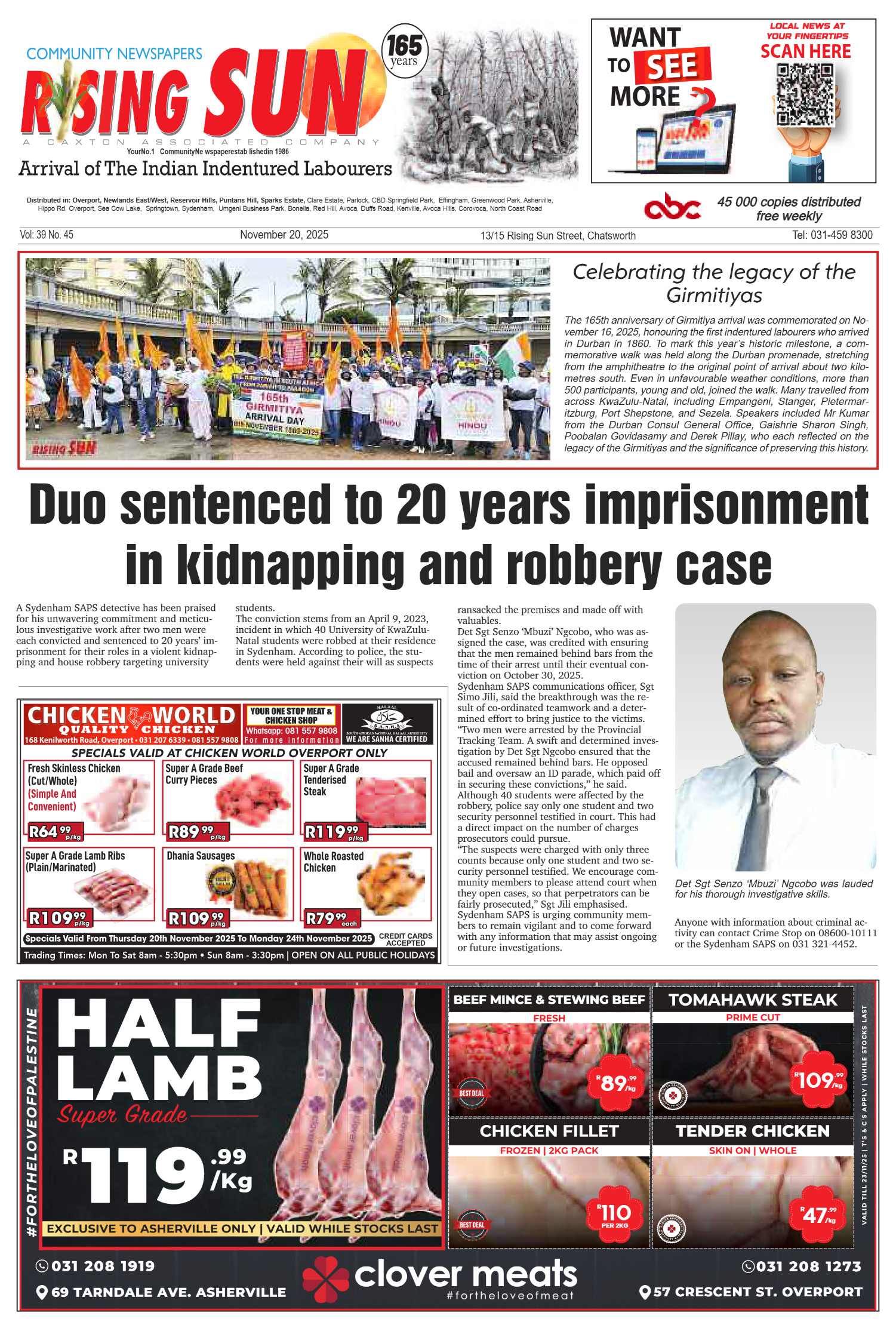 Rising Sun Overport E-Paper, November 20, 2025 page 1